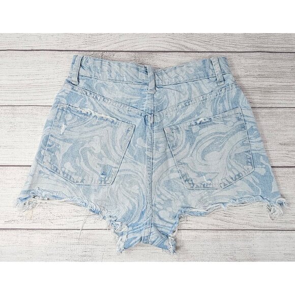 Zara Mid-Rise Button Fly Cutoff Denim Jean Shorts Women's Size 2 - Picture 4 of 4